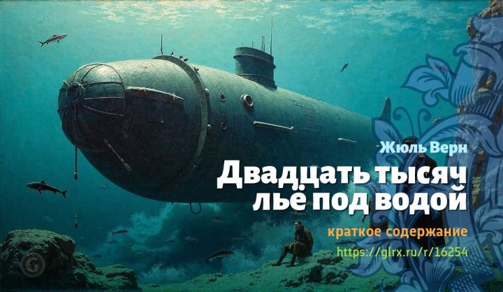 Двадцать тысяч лье под водой, Верн, краткое содержание Жюль Верн Читать краткий пересказ романа Жюля Верна «Двадцать тысяч лье под водой».